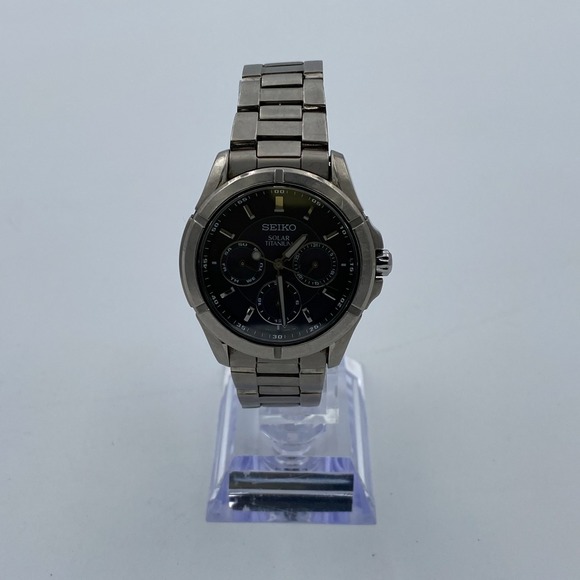 Seiko Other - SEIKO V14J-0AE0 Solar Titanium Blue Dial Men's Wristwatch